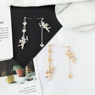 Non-matching Cupid & Heart Dangle Earring