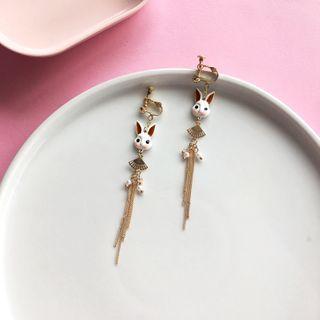 Rabbit Fringed Dangle Earring