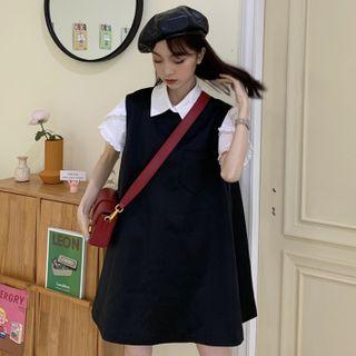 Short-sleeve Shirt / Sleeveless Pinafore Dress