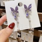 Rhinestone Butterfly Fringe Drop Earring