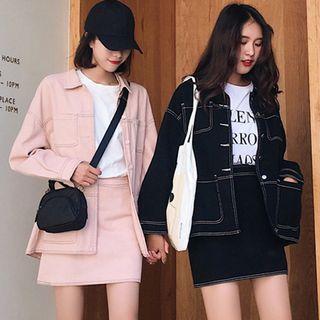 Denim Jacket / Mini A-line Skirt