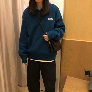 Logo Polo-neck Knit Top