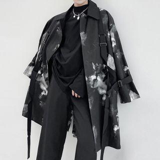 Tie Dye Asymmetrical Trench Coat