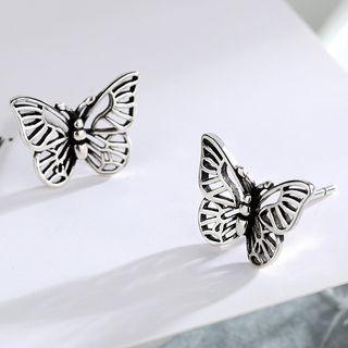 Alloy Butterfly Earring 1 Pair - Alloy Butterfly Earring - Silver - One Size