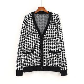 Houndstooth Cardigan Black & White - One Size