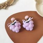 Grapes Needle Felting Dangle Earring 1 Pair - Purple - One Size