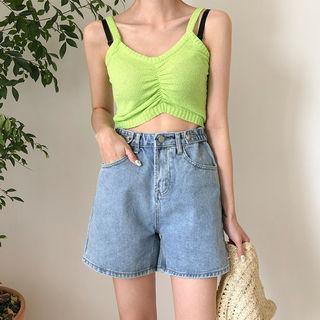 Wide-fit Pocket Denim Shorts