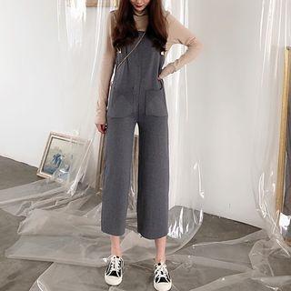 High Waist Knit Jumper Pants Gray - One Size