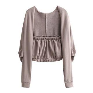 Square-neck Cropped Sweatshirt