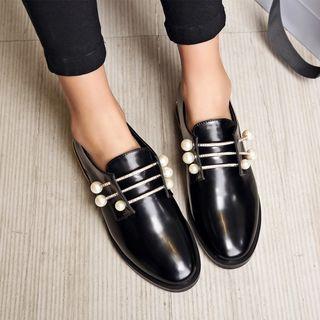 Faux Pearl Detail Loafers