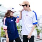 Couple Matching Panel Short-sleeve T-shirt / Pants