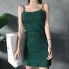 Spaghetti Strap Tie-back Knit Mini Dress