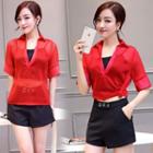Set: Elbow Sleeve Shirt + Camisole Top + Shorts