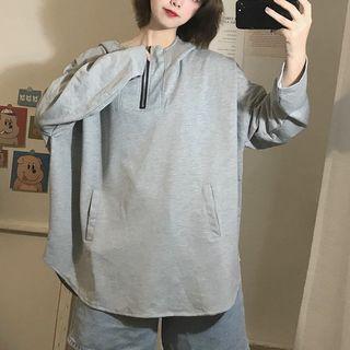 Hoop Accent Half-zip Hoodie