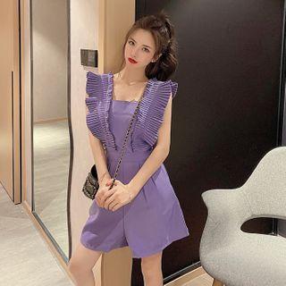 Cap-sleeve Frill Trim Playsuit