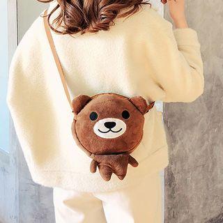 Cartoon-bear Crossbody Bag Brown - One Size