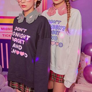 Midnight Land Lettering Drop-shoulder Sweatshirt