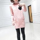 Lace Trim Long-sleeve Knit Dress