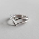 925 Sterling Silver Double Layer Open Ring