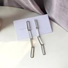 Alloy Rhinestone Bar Dangle Earring 1 Pair - S925 Silver - As Shown In Figure - One Size