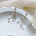 Faux Pearl Branches Dangle Earring 1 Pair - Eha0866 - Gold & White - One Size