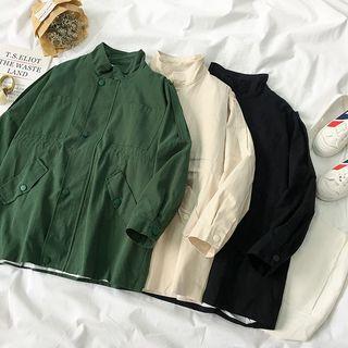 Pocket Detail Button Jacket Black - One Size