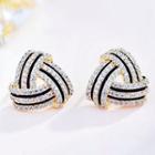 Geometric Rhinestone Alloy Earring E0317 - Kc Gold - One Size