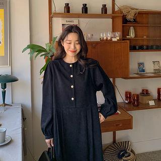 Bishop-sleeve Long Shirtwaist Dress