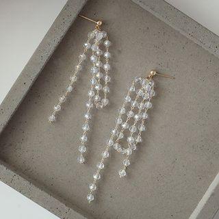 Rhinestone Accent Tassel Earrings