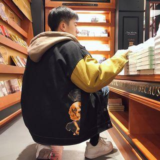 Couple Color Block Hooded Jacket