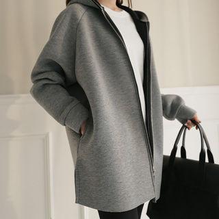 Hooded Raglan-sleeve Neoprene Jacket