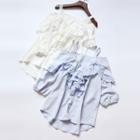 Ruffled 3/4-sleeve Off-shoulder Blouse