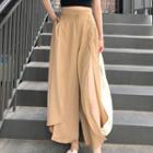 Strappy Crop Top/ Slit-front Wide-leg Pants