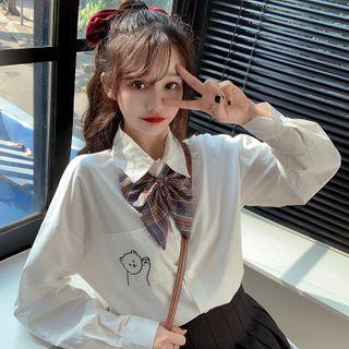 Bow Tie Shirt With Bow Tie - White - One Size