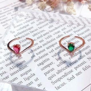 Rhinestone V-shape Open Ring
