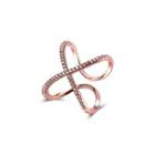 Fashion Creative Plated Rose Gold Butterfly Cubic Zircon Adjustable Open Ring Rose Gold - One Size