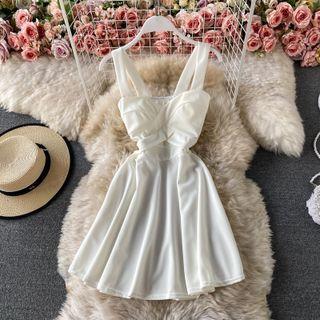 Sleeveless Wrapped A-line Mini Dress