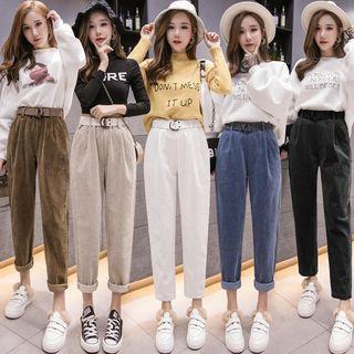 Corduroy Harem Pants / Belt