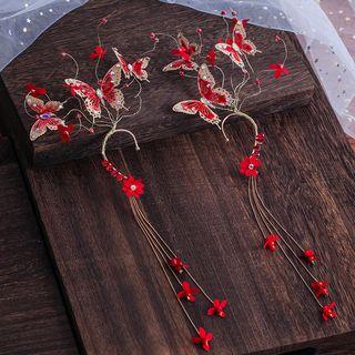 Wedding Butterfly Fringed Earring 1 Pair - As Shown In Figure - One Size