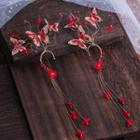 Wedding Butterfly Fringed Earring 1 Pair - As Shown In Figure - One Size
