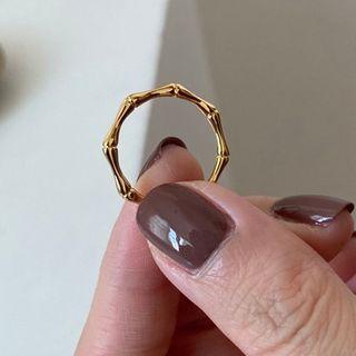 Bamboo Alloy Open Ring E311 - Gold - One Size