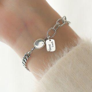 925 Sterling Silver Tag Bracelet Silver - One Size