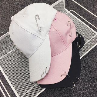 Ring Detail Studded Baseball Cap