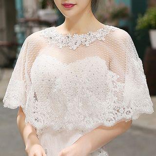 Embellished Lace Wedding Capelet