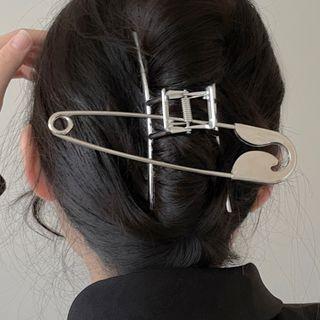 Safety Pin Alloy Hair Clamp 1pc - 2784a - Silver - One Size