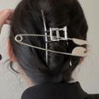 Safety Pin Alloy Hair Clamp 1pc - 2784a - Silver - One Size