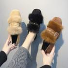 Furry Belted Loafers