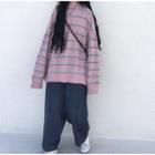 Loose-fit Striped Sweater As Shown In Figure - One Size