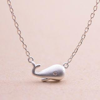 925 Sterling Silver Whale Pendant Necklace
