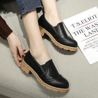 Brogue Low Heel Loafers